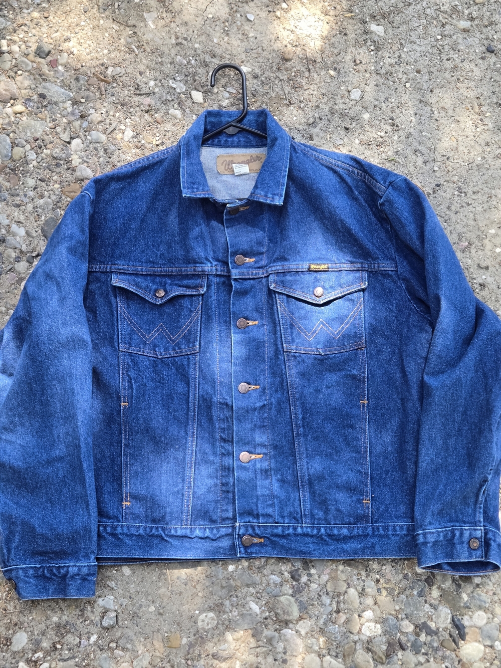 Vintage Wrangler Denim Classic Trucker Jacket XL Made In Usa 100% Cotton